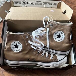 Converse High Top Sneakers - Tan and White